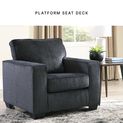 Signature Design by Ashley Altari Modern Chair, Reinforced Frame For Added Stability, Loose Seat Cushions, Back Height 37", Seat Height 20", Arm Height 26", Chenille Fabric, Dark Gray