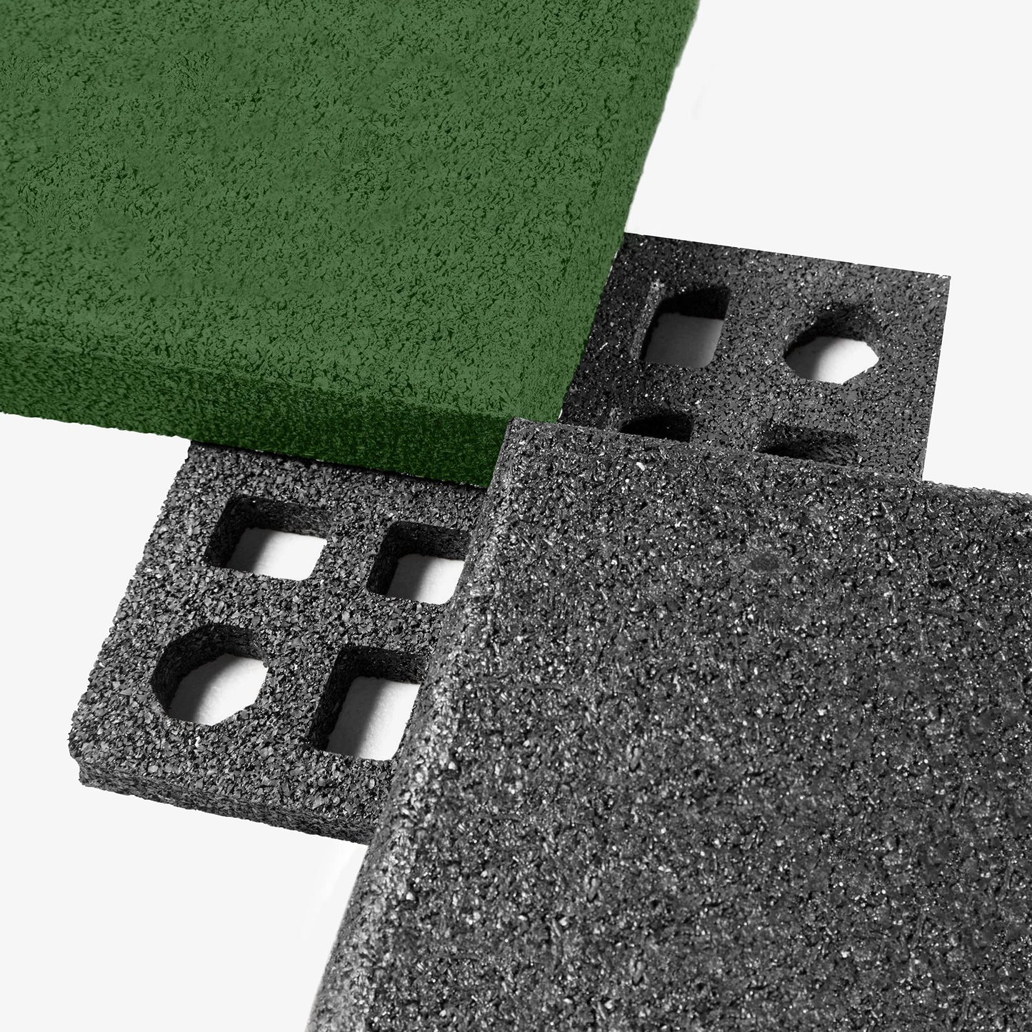IncStores 2.5 Inch Thick Jamboree Rubber Interlocking Floor 2' x 2' Tiles | Heavy Duty Rubber Outdoor Tiles to Build Better Playgrounds at Homes, Schools, and Daycares | Green, 75 Tiles