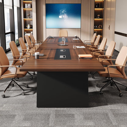 Tribesigns 8ft Conference Table, Large Office Conference Table for 8-10 Person, Business Seminar Furniture for Conference Room