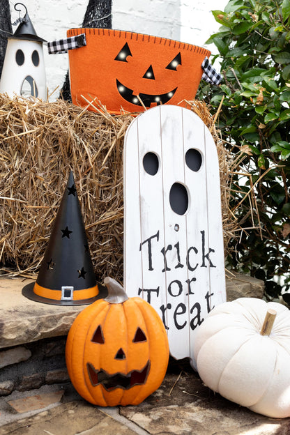 Mud Pie Halloween Tin Lanterns, Hat, 10.5" x 7.5"