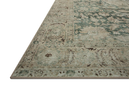 Loloi Magnolia Home by Joanna Gaines Sinclair Collection SIN-05 Jade/Sand 8'-6" x 11'-6", .25" Pile Height, Machine Washable, Area Rug