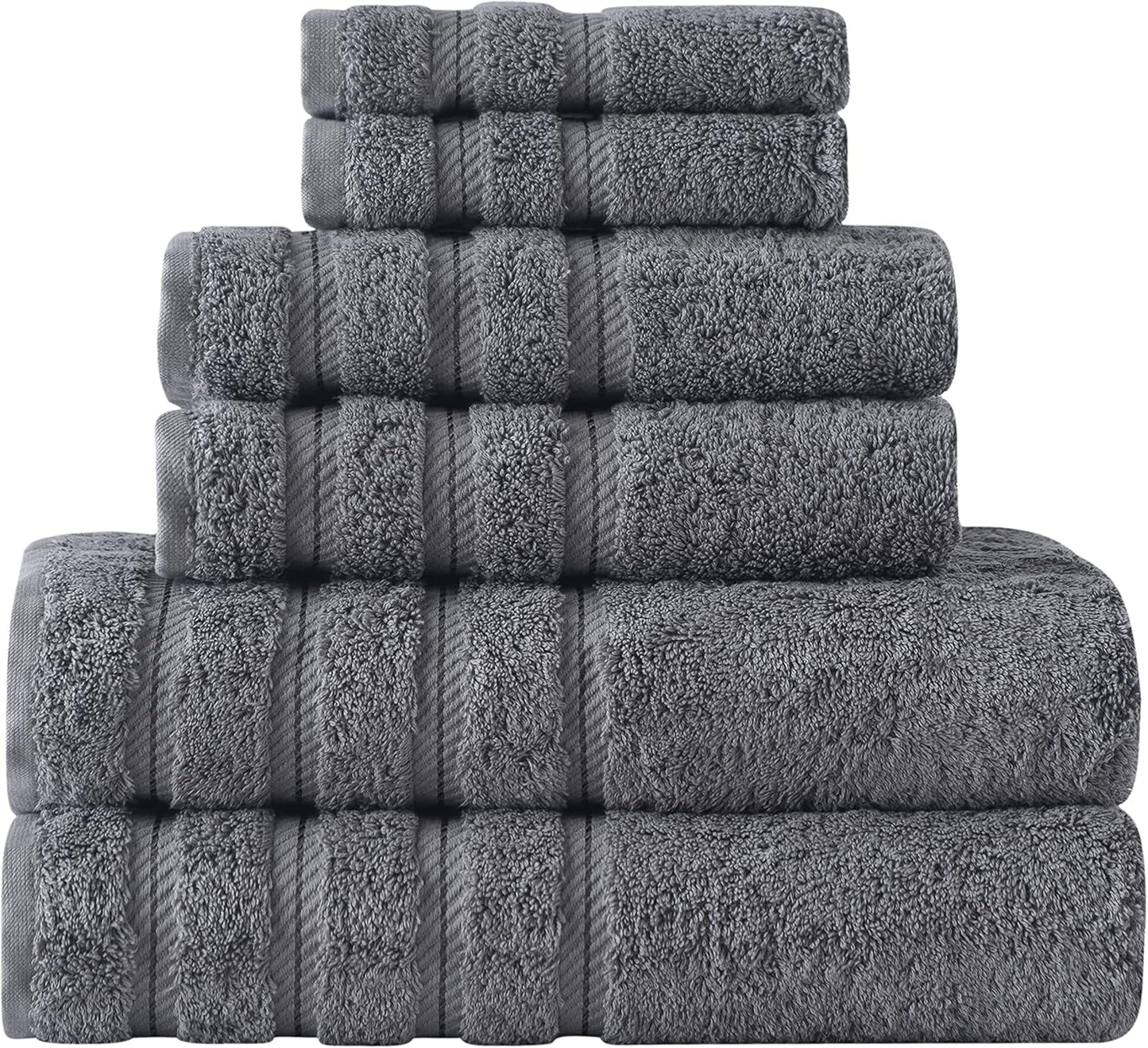 6 Set, 100% 2 2 2 Classic Turkish Towels CTT - Luxury Piece Towel USA Cotton, Quick Drying, Highly Absorbent & Comfy
