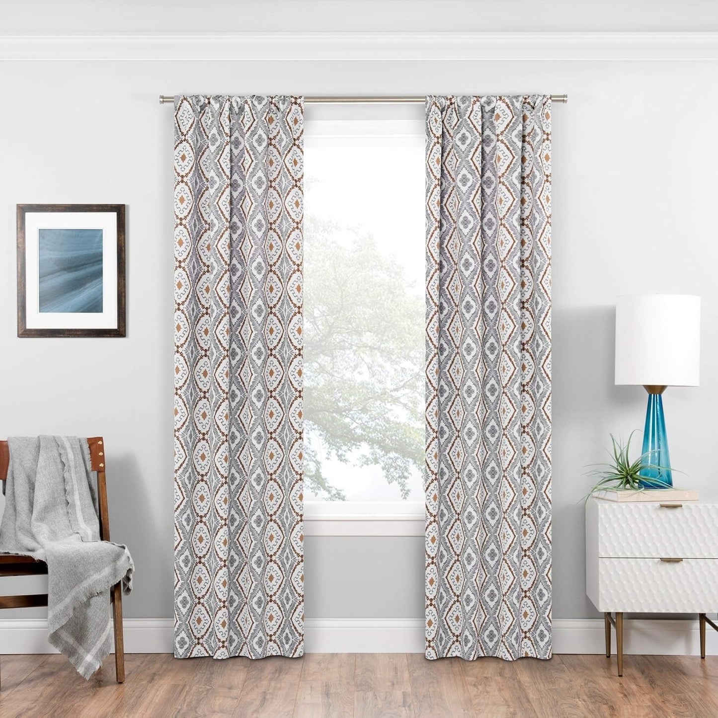 ECLIPSE Morrow Room Darkening Curtains for Bedroom, 37" x 63" Thermal Insulated Light Blocking Single Panel
