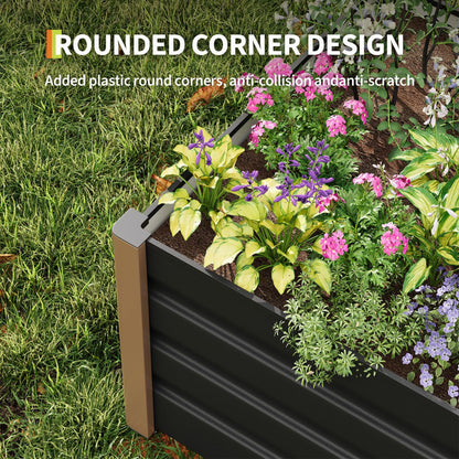 IDEALHOUSE 94 x 39 x 16 in Aluminum Raised Garden Bed, Open Bottom Planter Box Kit, Rounded Safety Corners, Protective Edge Trim, Gray