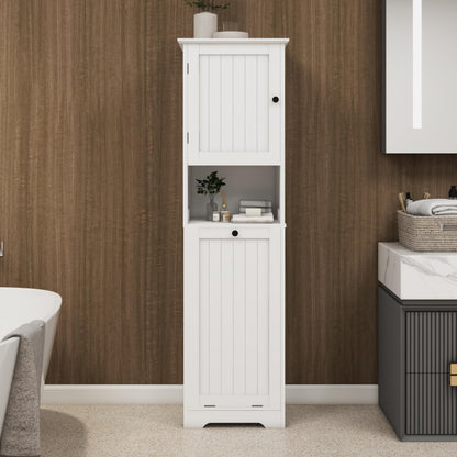One Compartment One Door Tilt Out Laundry Sorter Cabinet White