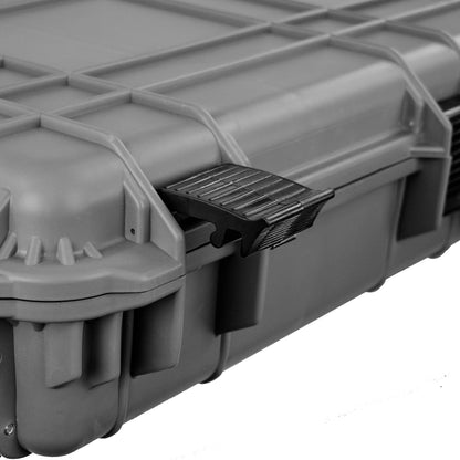 Eylar 53" Inch Protective Roller Rifle Hard Case with Foam, Waterproof & Crushproof, Two Rifles Or Multiple Guns, Pressure Valve with Lockable Fittings Gray (Gray)