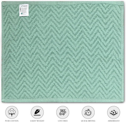 '-16 Pack -12" 12"- ZUPERIA Zigzag Multicolor Wash Cloths x Highly Absorbent Soft Washcloths for Face, Gym Towels, Hotel