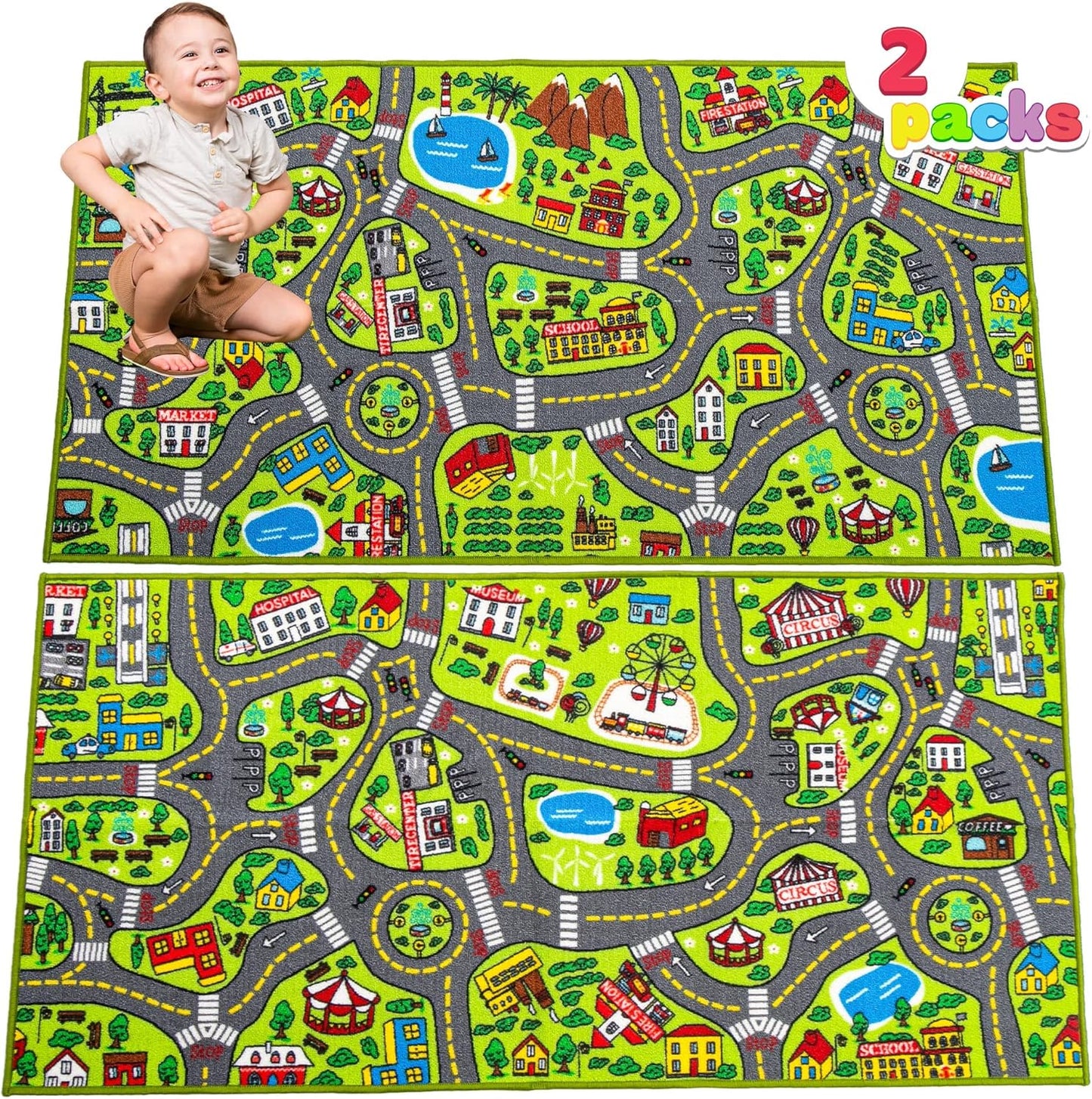 Durable City Life Playmat for Kids - Engaging Toddler Rug