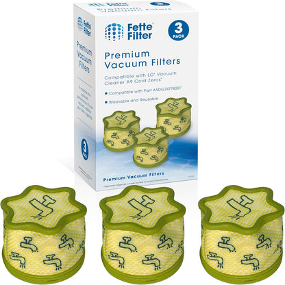 Fette Filter - A9 Premium Vacuum Replacement Pre Filter Compatible with LG Vacuum Cleaner (3 Pack)