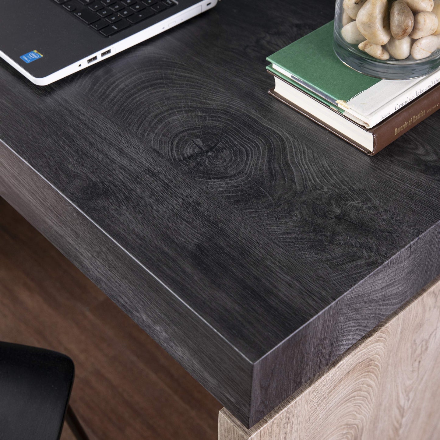SEI Furniture - Hapsford Writing Desk - Transitional Design, Black Iron and Wood - Ideal for Home Office, Bedroom (HO1142637)