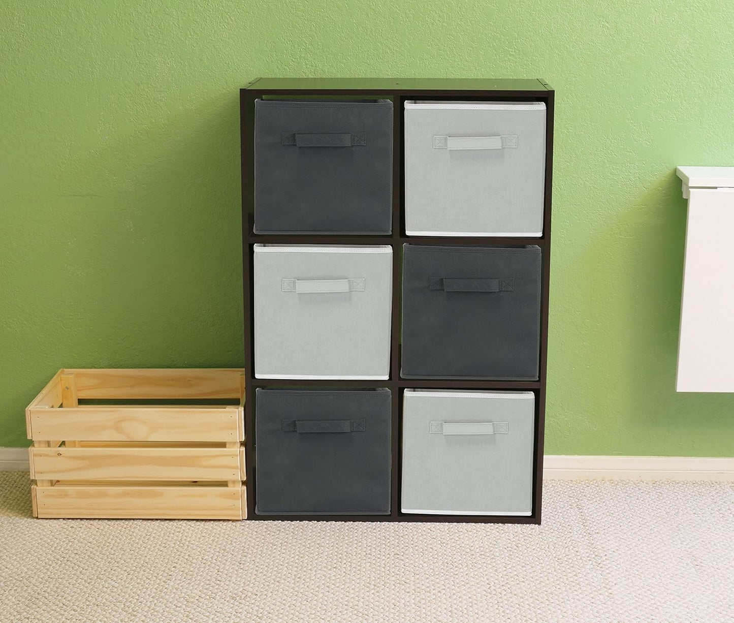 Simple Houseware Foldable Cube Storage Bins - 11-Inch Dark Gray Fabric Organizer | 6-Pack for Closet & Shelves