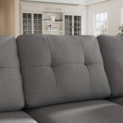 HONBAY Convertible Sectional Sofa L Shaped Couch Reversible Sectional Couches for Living Room,Grey