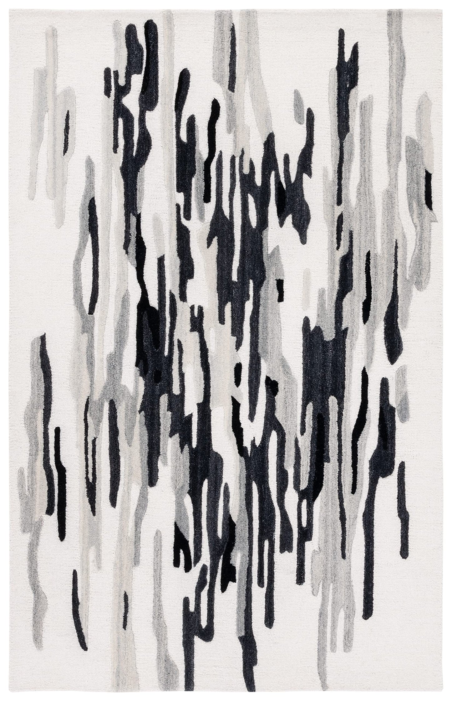 SAFAVIEH Area Rug 8x10 - Rodeo Drive Collection - Large - Ivory & Black, Handmade Wool, Mid-Century Modern Design, Ideal for Living Room, Bedroom, Office, Dining Space (RD858Z)