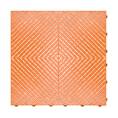 Swisstrax Ribtrax Smooth PRO Interlocking Garage Floor Tiles, 15.75 x 15.75-Inch, Tropical Orange, 24 Piece Set