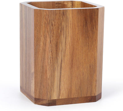 Kitchen Utensil Holder for Countertop, Wooden Utensil Crocks - Cooking Spoons Organizer
