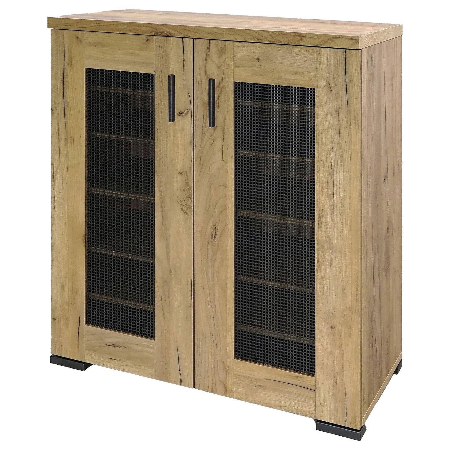 Coaster Home Furnishings - Bristol - Engineered Wood - 6-Shelf Shoe Cabinet with Double Doors, Mesh Panel, and Plastic Glides - Entryway and Mudroom - 31.5-Inch - Golden Oak - 951107