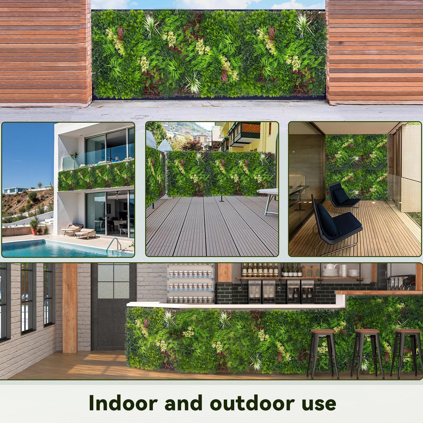 DOPGIB Artificial Grass Wall Boxwood Plant Panel: 20"x20"(24P) UV Resistant Green Leaves Faux for Interior Wall Backdrop,Garden and Indoor Outdoor Wall&Fence Covering Privacy，Party Wall Fence Decor