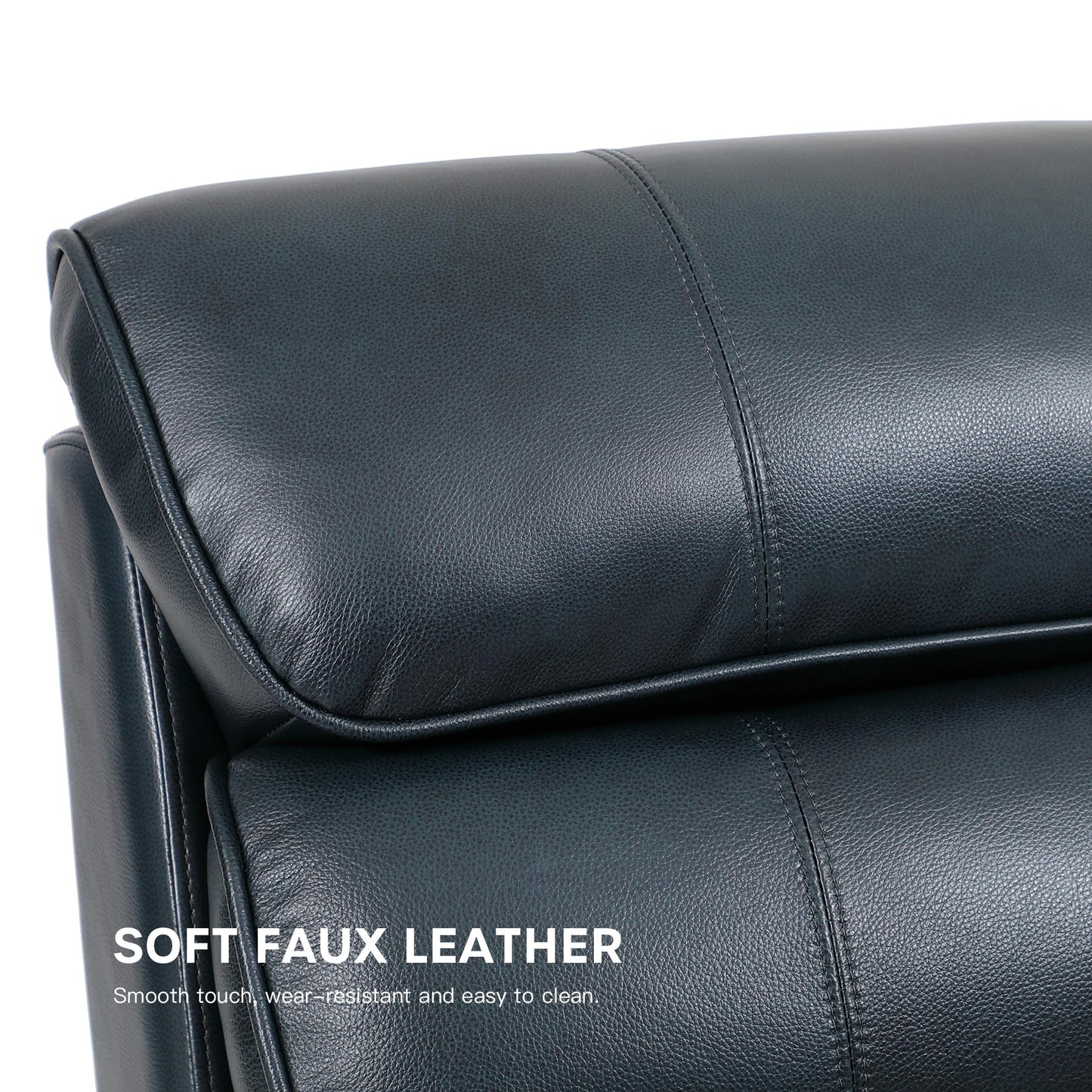 DYNOX 400 LBS Genuine Leather Big Tall Man Large-Wide Power Dual Motor Lift Recliners Chairs for Elderly, Lay Flat with Heat, Massage & Extended Footrest(9298L,Dark Blue)