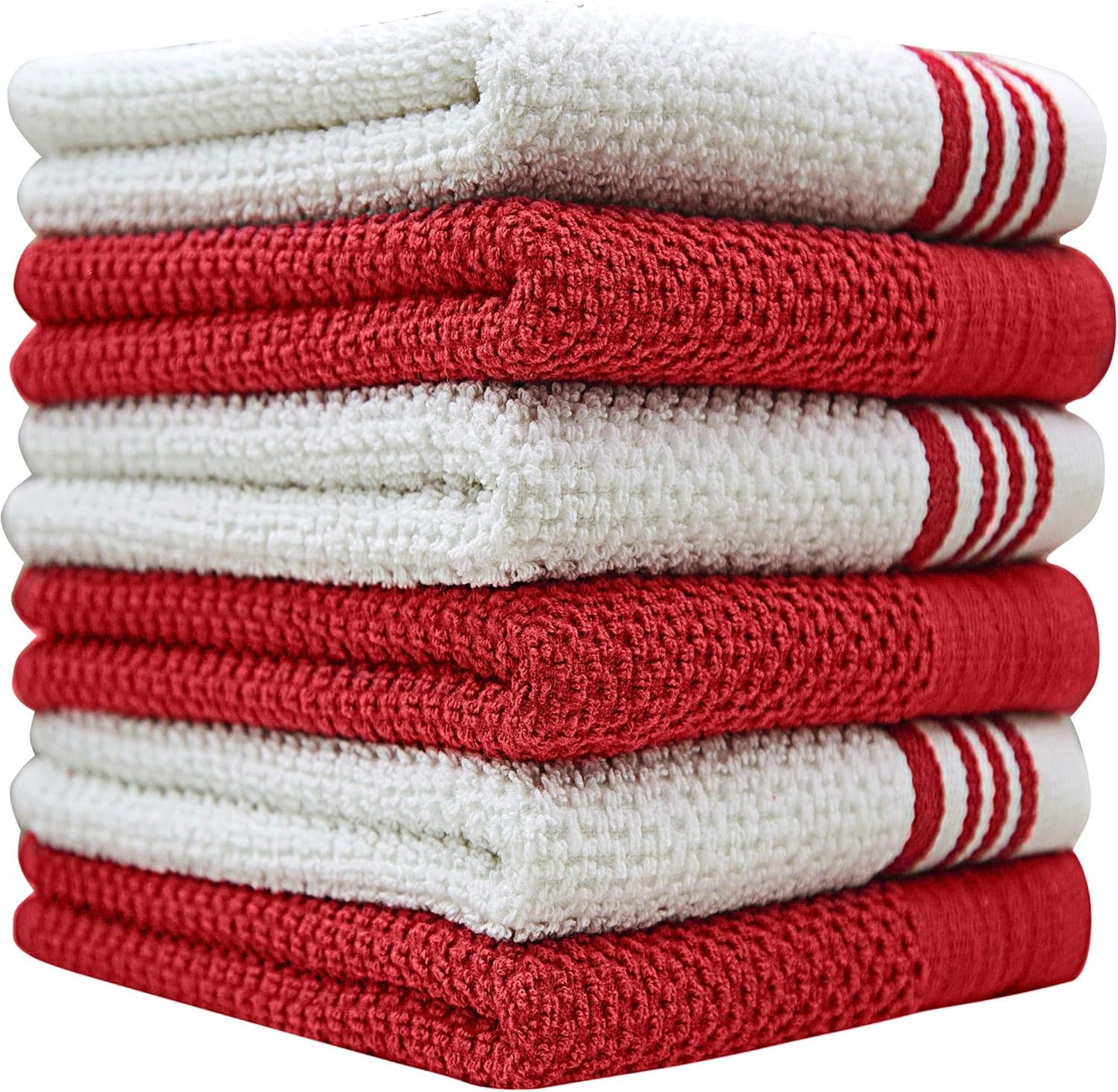 Premium Kitchen Towels, 16”x 28”, 6 Pack, Large Cotton Kitchen Hand Towels, Highly Absorbent Tea Towels Set