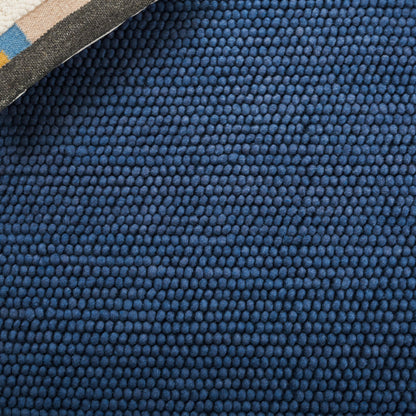 SAFAVIEH Area Rug 8x10 - Natura Collection - Large - Navy & Blue, Handmade Wool Blend, Textured Design, Ideal for Living Room, Bedroom, Dining Space (NAT620M)