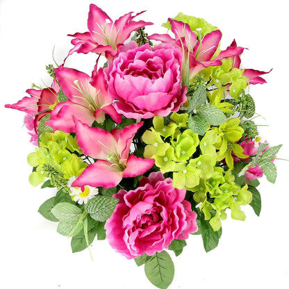 Admired By Nature Spring Bush Artificial Hydrangea Flowers, Orchid