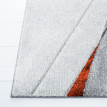 SAFAVIEH Hollywood Collection Area Rug - 9' x 12', Grey & Orange, Mid-Century Modern Design, Non-Shedding & Easy Care, Ideal for High Traffic Areas in Living Room, Bedroom (HLW710P)