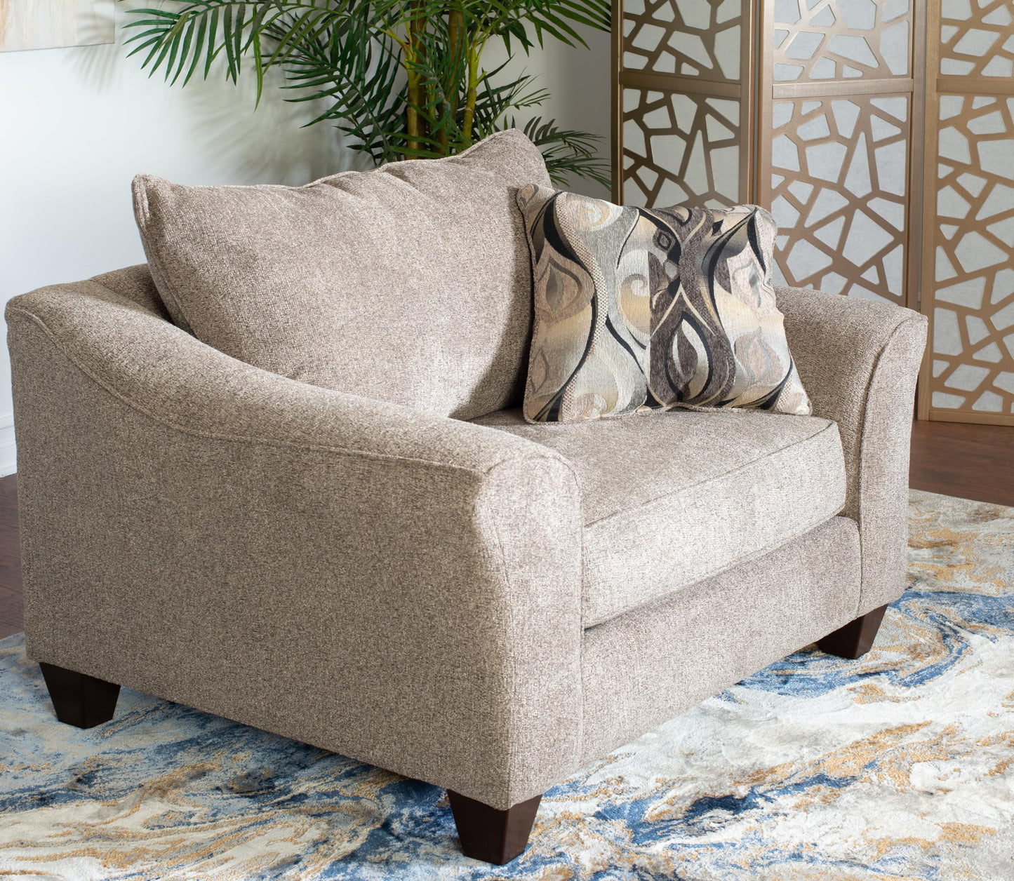 Roundhill Furniture Camaro Platinum Fabric Pillow Back Accent Chair