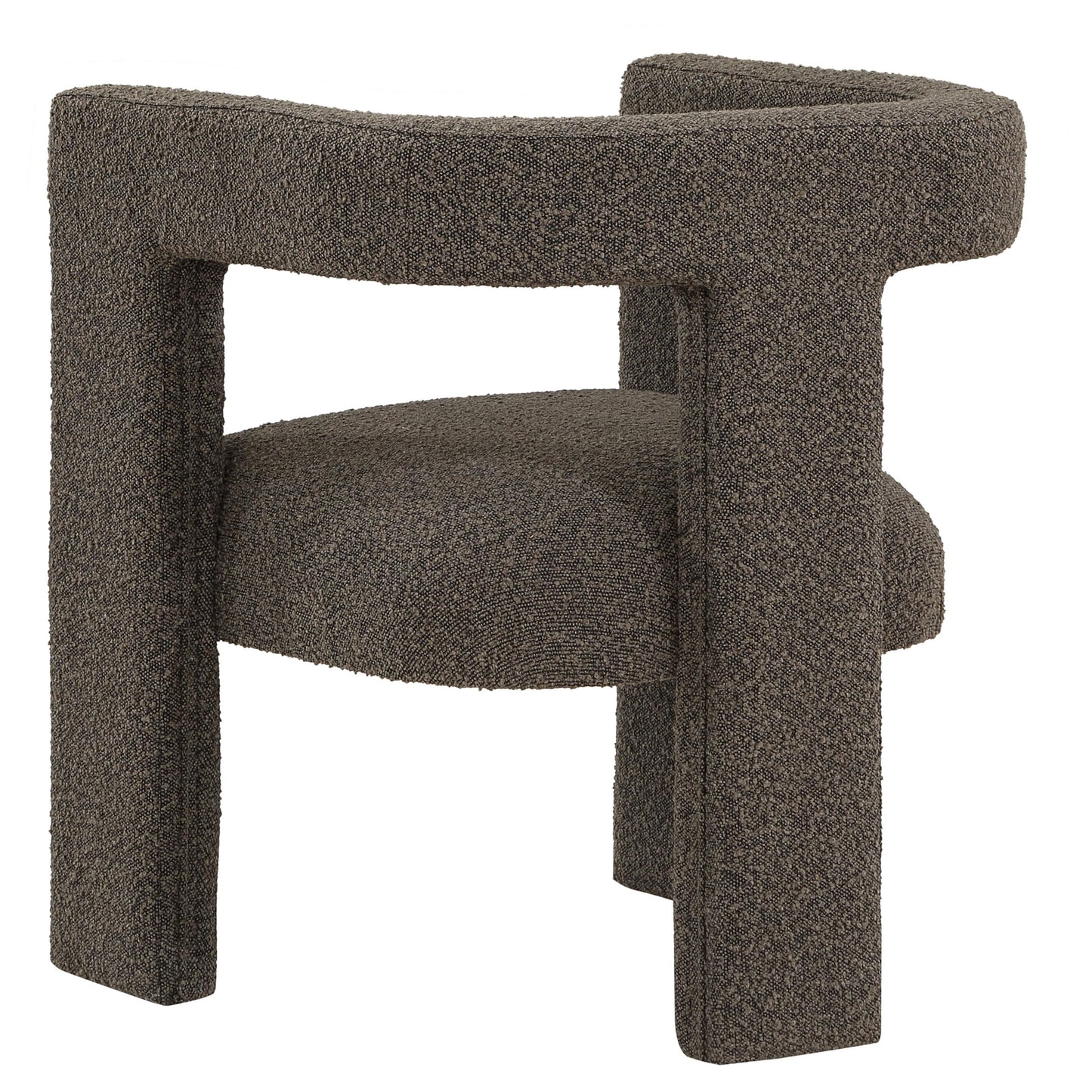 Coaster Home Furnishings - Petra - Boucle Upholstered Accent Chair Curved Arms and Cushioned Seat - Contemporary Style - Living Room - Chocolate Brown - 902880