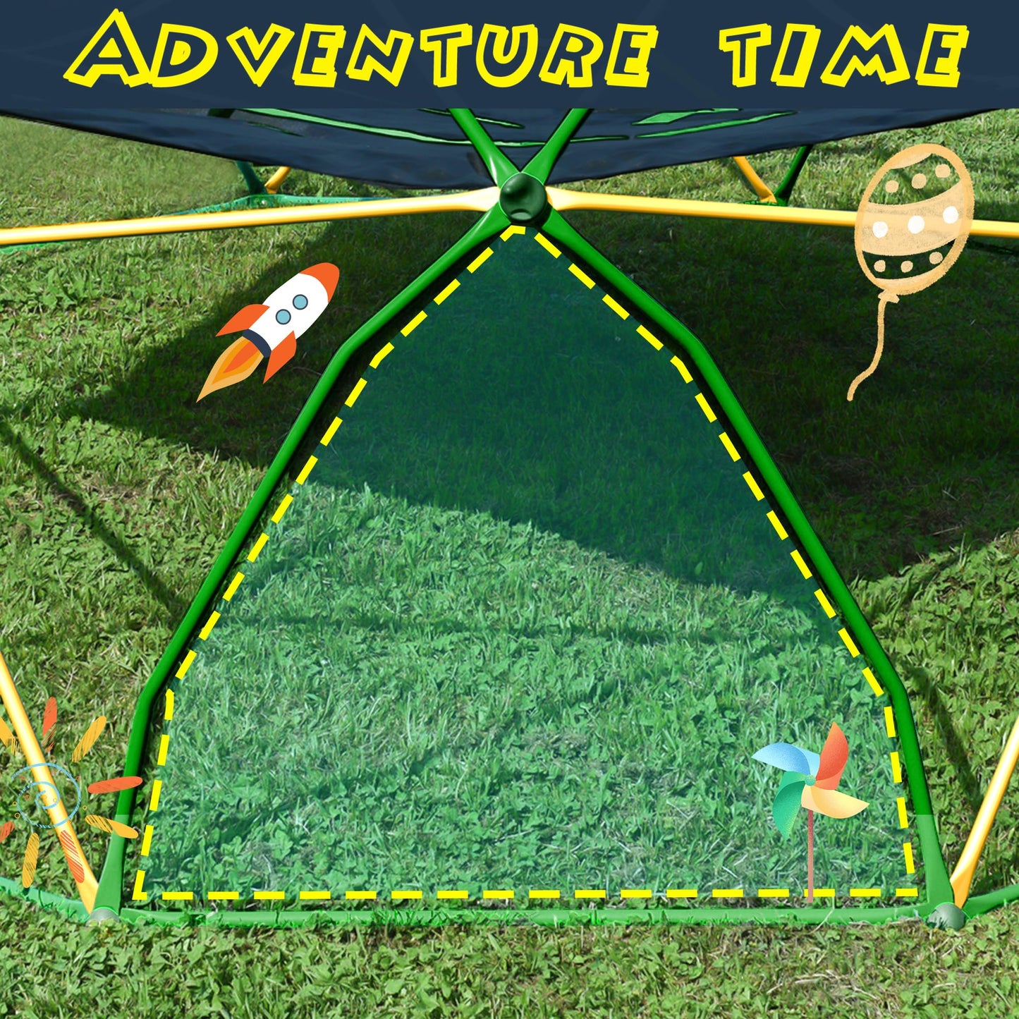 Merax 12FT Climbing Dome, Outdoor Dome Climber for Kids 3-10 Supporting 1000 lbs, Easy Assembly Playground Jungle Gym Backyard Play Equipment (12FT Climbing Dome)