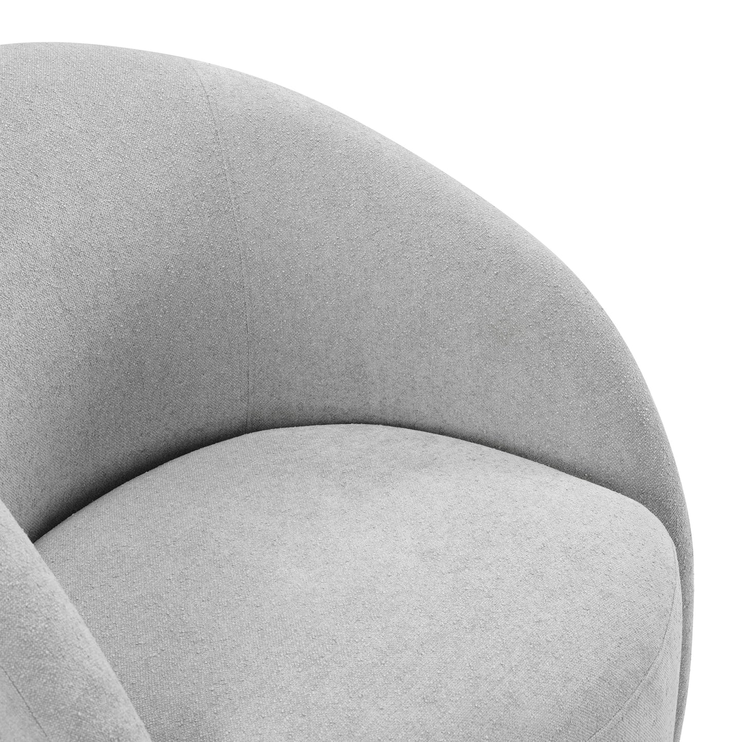Lexicon 360 Degree Swivel Accent Chair, Boucle Fabric Arm Chair with Metal Swivel Base and Sloped Arms for Living Room/Bedroom/Office, Light Gray