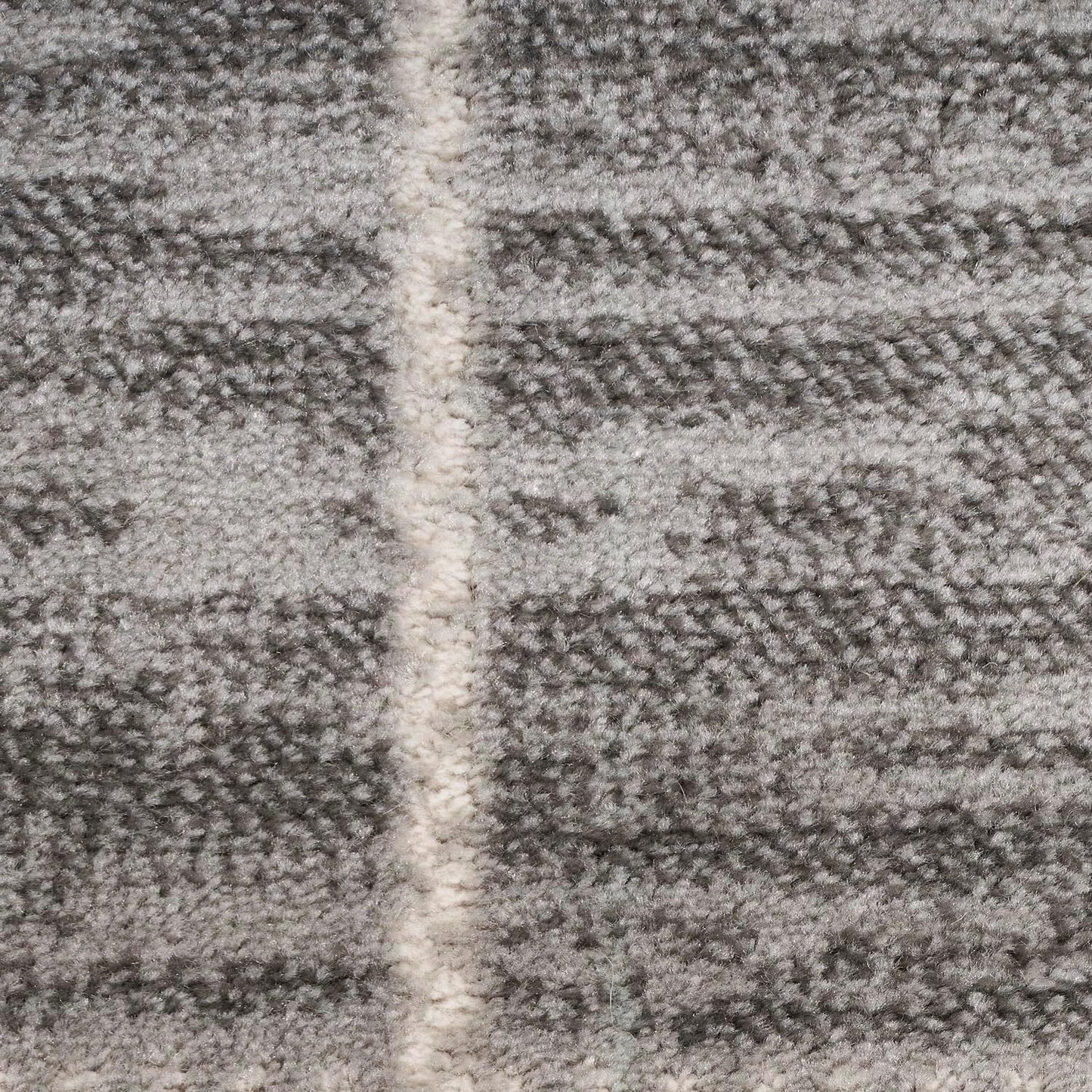 Nourison Serenity Home Contemporary Area Rug, Grey Ivory 2'2" x 7'6", Easy-Cleaning for Bedroom & Living Room