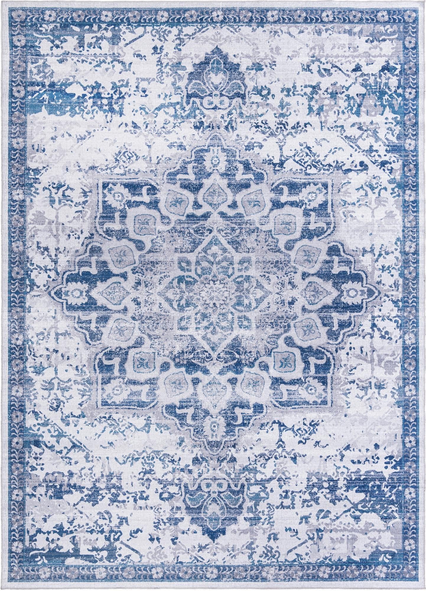 Unique Loom Renaissance Collection Area Rug - Roma (10' 6" x 14' 1" Rectangle, Gray Blue/ Ivory)