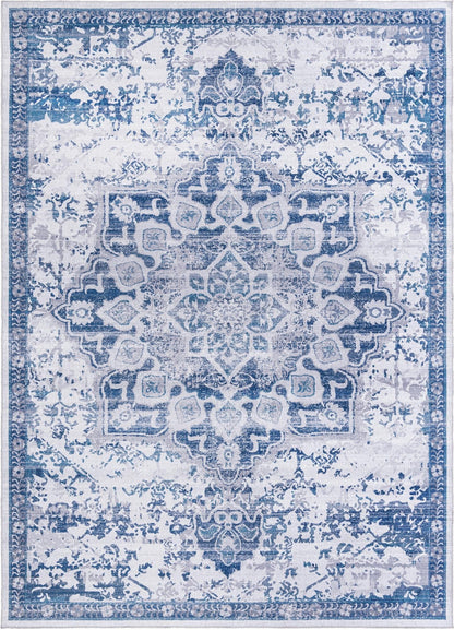 Unique Loom Renaissance Collection Area Rug - Roma (10' 6" x 14' 1" Rectangle, Gray Blue/ Ivory)