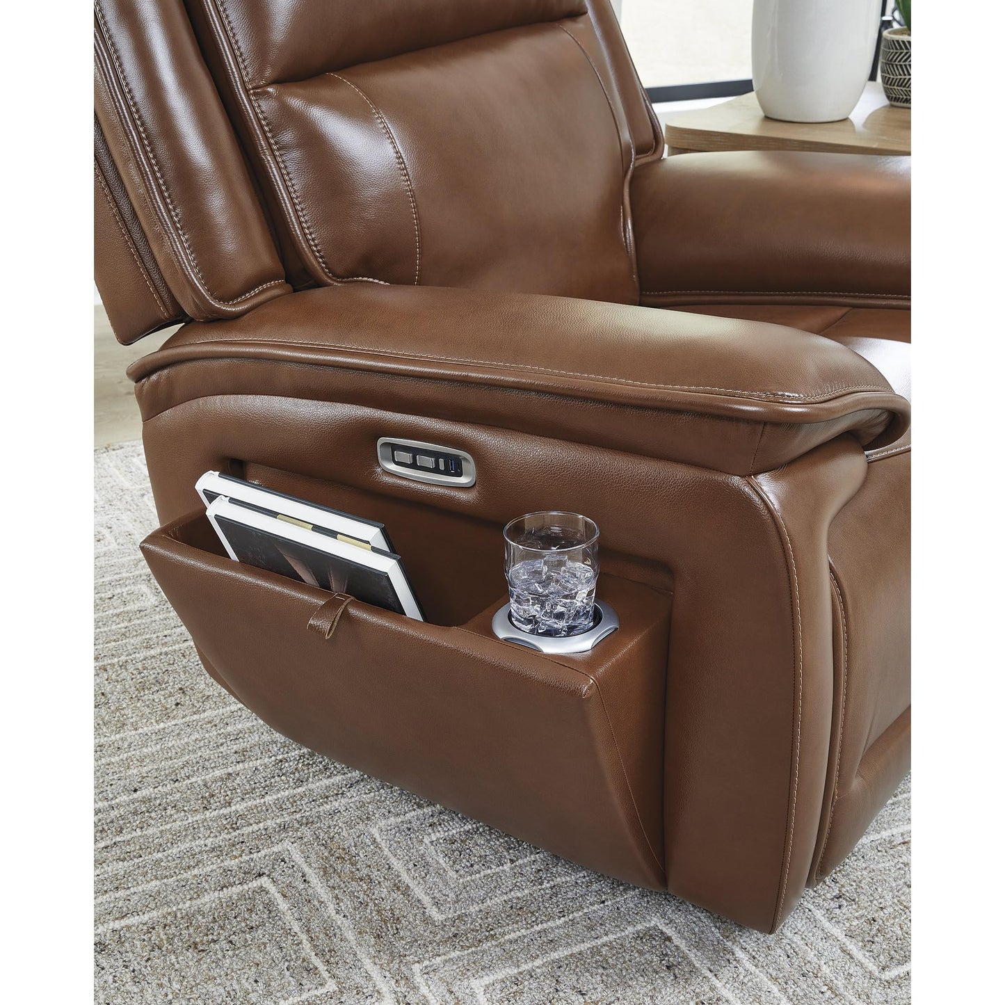 Signature Design by Ashley Healy Pier Power Recliner, Brown