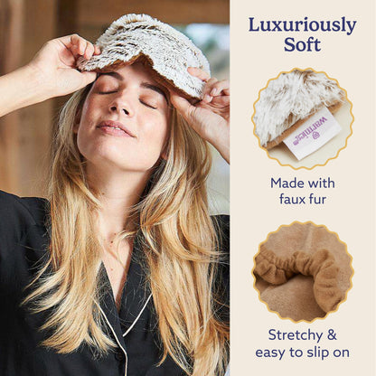 warmies Microwavable Eye Mask for Warmth & Comfort - Heating & Cooling Compress for Calming Relaxation - Weighted & Heated Eye Mask with Scented Lavender for Sleeping - Gray