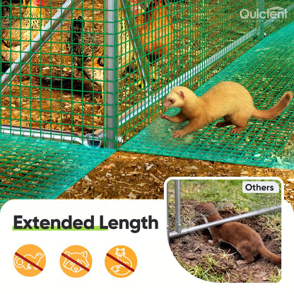 Quictent 12x9x6.6ft Metal Chicken Coop Run with Perch & Swing, Elite Series Large Walk-in Outdoor Poultry Cage Heavy Duty Predator Proof Hen Duck Rabbit Farm Pen House, Waterproof Anti-UV Cover