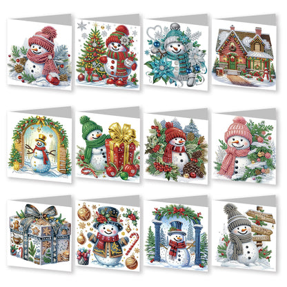 ARTopet 12Pcs DIY Greeting Card Diamond Art Painting Creative Design Foldable Thank You Cards Blessing Gift Folding Greeting Card Set for Birthday Christmas Crafts Gift