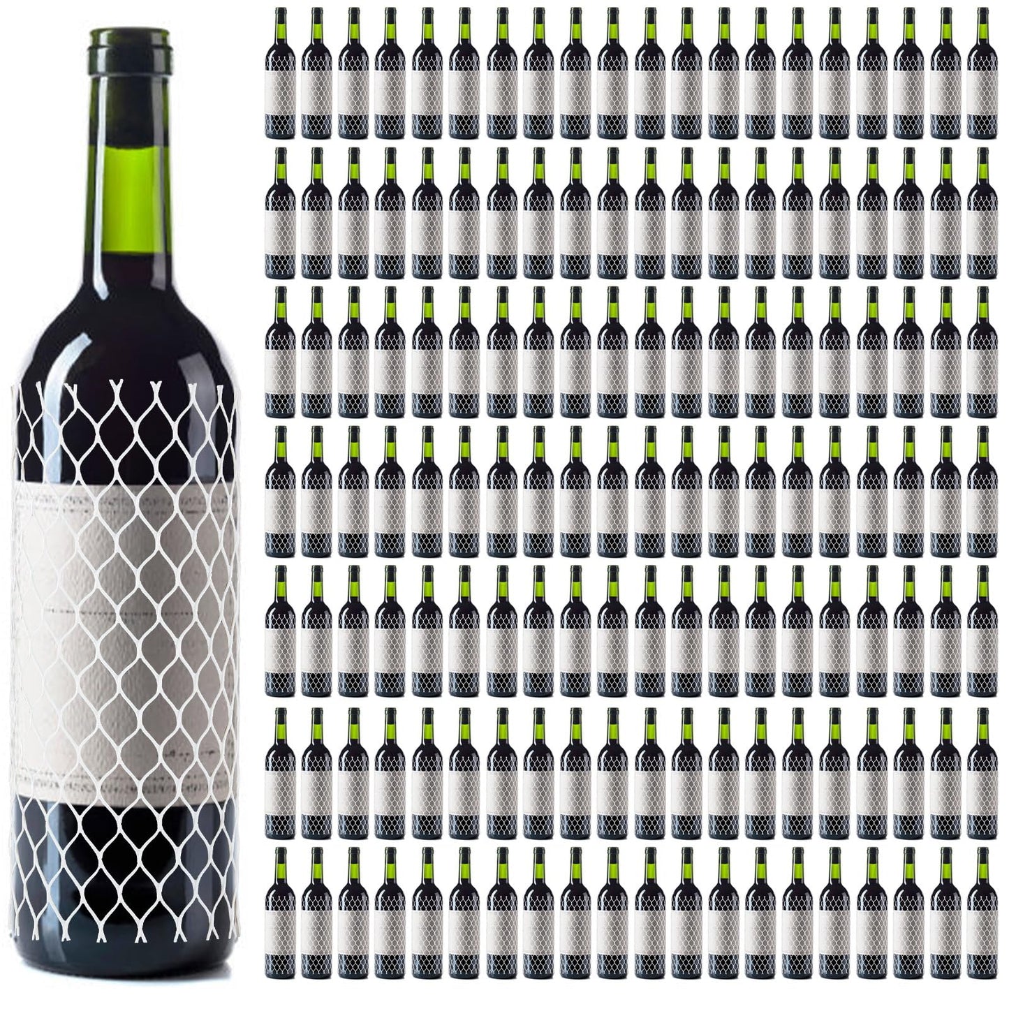 Boao 1000 Pcs Wine Mesh Liquor Bottles Protector Sleeves 7.8 Inch PE Net Wine Bottle Protector for Travel Glass Liquor Bottle Sleeves, Keep Bottles Safe While Traveling, White
