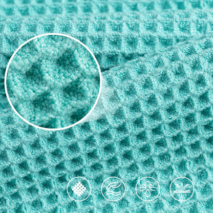 POLYTE Microfiber Oversize Bath Towels - Quick Dry, Lint Free, 60 x 30 in, 4 Pack | Waffle Weave