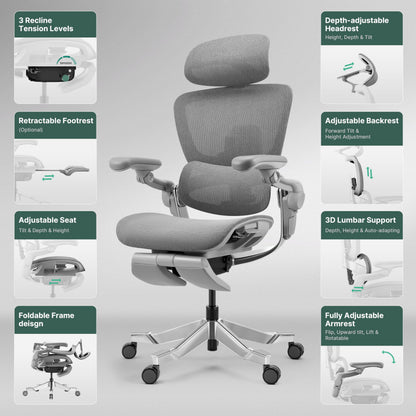 HINOMI H2 Pro Premium Ergonomic Office Chair - Comfy Home Office Desk Computer Chair with Adjustable Back Support, Swivel Wheels, Flip-up Arms, Comfortable Mesh Seat for Desk Work (Black)