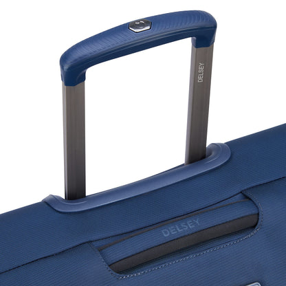 DELSEY PARIS Helium DLX Softside Expandable Luggage with Spinner Wheels, Navy Blue, Checked-Large 29 Inch