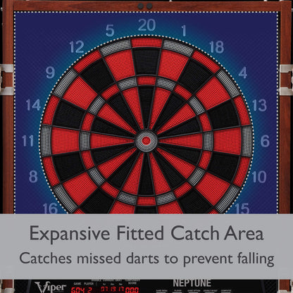 Viper Neptune Electronic Dartboard with Cabinet, 15.5 in Regulation Target, 57 Games, 16 Players, 6 Darts Included, Black