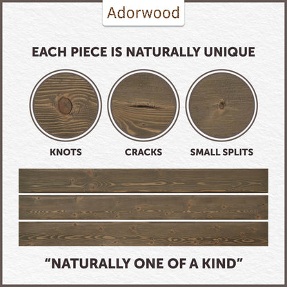 Adorwood Handmade Fireplace Mantel Shelf, Extra Wide Rustic Wood Mantles for Over Fireplace, Wall Mounted Floating Mantel Shelves for Living Room Decor (Smoke Gray, 60 inches