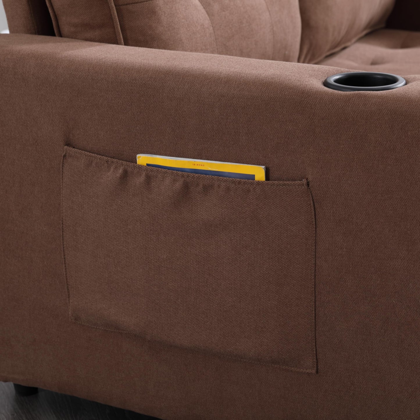 ERYE Foldable Loveseat Sofa Convertible Pull Out Sleeper Sofabed,2 Seat Tufted Upholstered Sofa Modern Convertible Sleeper Couch Bed with Cupholders and Side Pockets