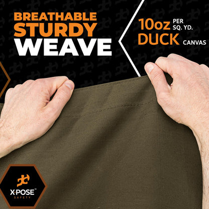 Xpose Safety Canvas Tarp - 10oz Olive Drab Canvas Tarps Heavy Duty Water Resistant with Brass Grommets- Multipurpose Outdoor Tarpaulin for Camping, Canopy, Trailer, Equipment Cover 12' x 24'