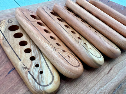 Handmade Cherry Hardwood Herb Stripper – Multi-Size Holes for Rosemary, Thyme, Oregano – Artisanal Kitchen Tool from Central Kentucky Woodshop, Food-Safe Finish