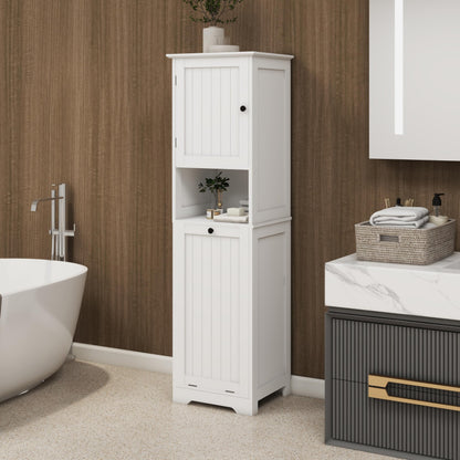 One Compartment One Door Tilt Out Laundry Sorter Cabinet White