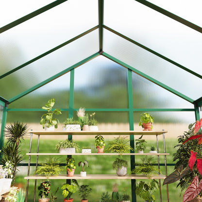 IDEALHOUSE 6×10 FT Greenhouse, Large Walk in Greenhouses for Outdoors and Garden Planting, Polycarbonate Greenhouse with Enhanced Aluminum Frame, Green Houses with Quick Setup Structure and Roof Vent