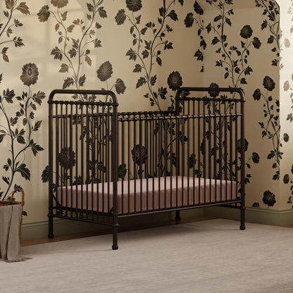Namesake Abigail 3-in-1 Convertible Metal Crib in Vintage Iron, Greenguard Gold Certified
