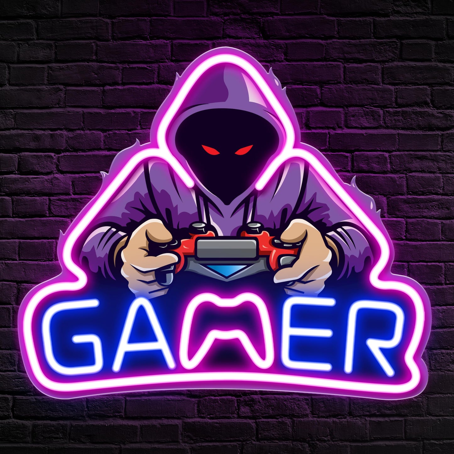Kavaas Gamer Neon Sign, Game Controller LED Sign for Gaming Room Decor - Game Neon Sign for Teen Boy Room Decor - Best Gamer Gifts for Boys, Kids